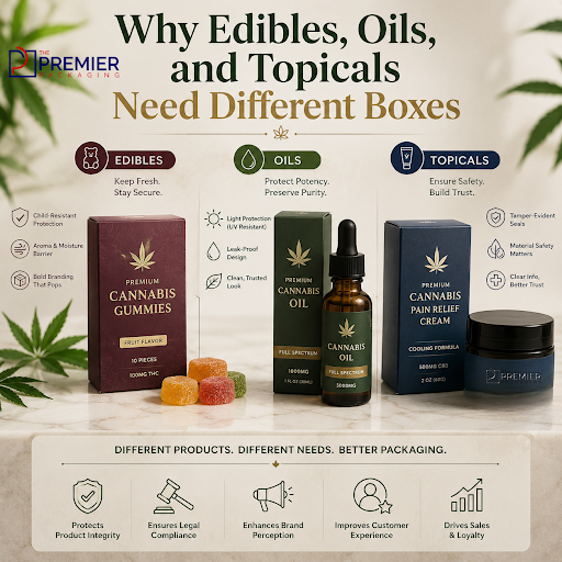 Why Edibles, Oils, and Topicals Need Different Boxes